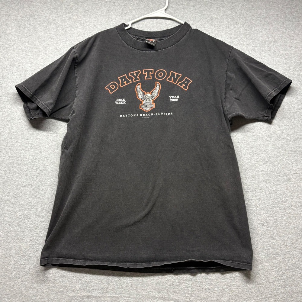 Vintage Harley Davidson Daytona Bike Week 2000 Eagle T-Shirt Mens Large Black